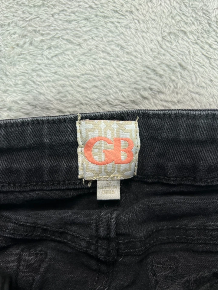 Mujeres Pequeñas 25 Faldas Denim Mini Negro Flecos GB Negro Jean Corto Fiesta Distres Foto 4 de 4