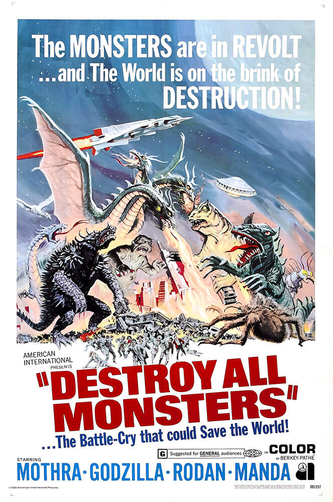 Destroy All Monsters 1968 Godzilla Movie Premium POSTER MADE Destroy All Monsters 1968 Godzilla Movie Premium POSTER MADE