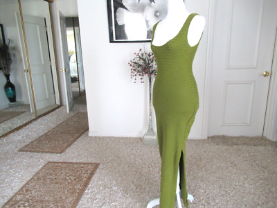 MICHAEL SIMON  Long Green Knit Dress Women's  Size S NEW $198