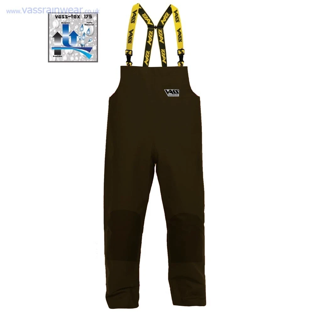 VASS Waterproof Lightweight 175 Bib Brace Khaki Trousers All