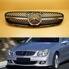 Gloss Black Front Grille Coupe Convertible 2004-2009 Fit M-Benz W209 CLK-Class