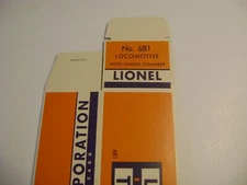 Lionel 681 Steam Turbine Licensed Lionel Reproduction Box