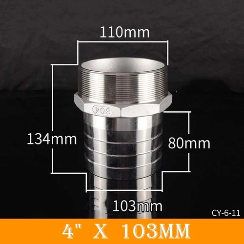 Stainless Male Thread Pipe Fitting x Barb Hose Tail Connector BSP 1/8" to 4" - Bild 49 von 86