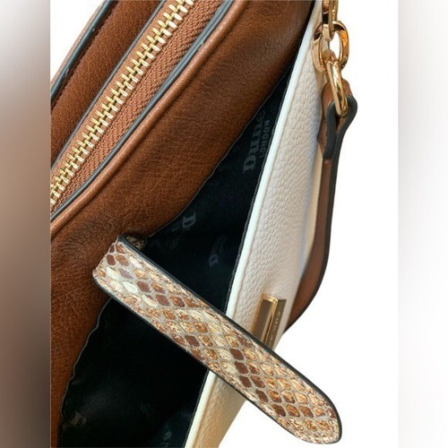 Dune London Women’s Reptile Camel & White Shoulder Bag - Picture 11 of 14