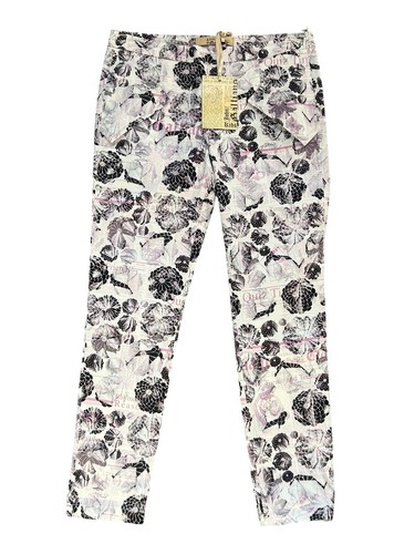 John Galliano Trousers Newspaper Print Straight Leg Floral Y14 U.K. 10/12
