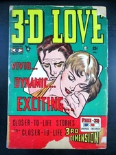 3-D LOVE #1, 1953 SCARCE ISSUE, FR/GD, PRE-CODE ROMANCE, STEREOGRAPHIC PUBL.