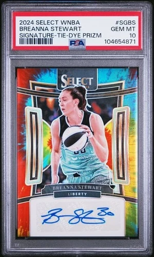 POP 3 PSA 10 2024 SELECT TIE DYE PRIZM BREANNA STEWART AUTO /25 AUTOGRAPH WNBA