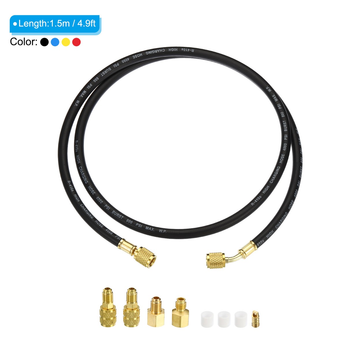 Tuyau Réfrigérant Tuyaux Charge Réfrigérant AC - Lot De 3 - 1/4" 0.9m - Compatible R22 R410a R134 R404a Tuyau Haute Pression