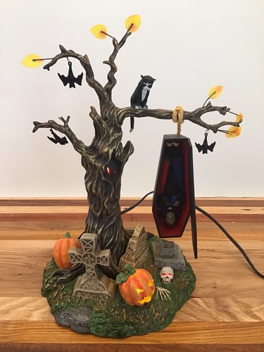 Abteilung 56 ROCK-A-BYE VAMPIRE Halloween Friedhof im Ruhestand Lichter & Bewegung! Mit Box - Bild 2 von 10