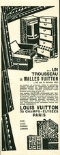 Publicité ancienne malles Louis Vuitton 1925 issue de magazine