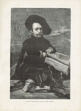 NANO PRIMO VELASQUEZ don Diego de Acedo Prado Madrid - Original Engraving 1800