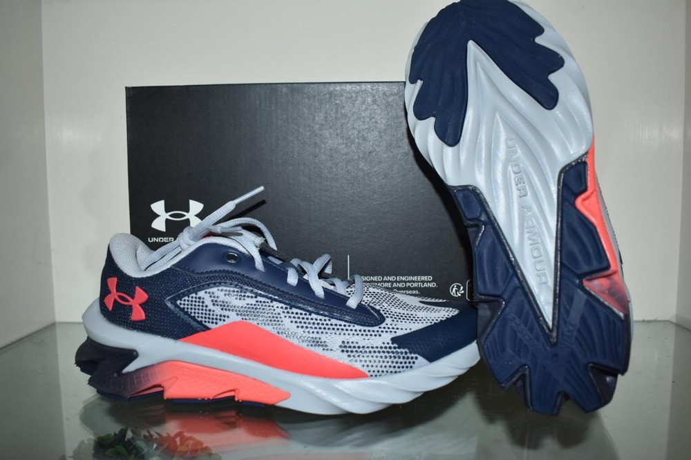 Under Armour Kids Scramjet 4 Running Shoes Gray Blue 3024208 402