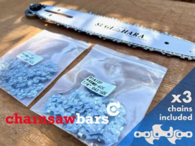 12 Zoll A4SMB Sugihara Kettensäge Stange + 3 Ketten + 1/4 Kettenrad Echo 2511TES/2511WES/2511T