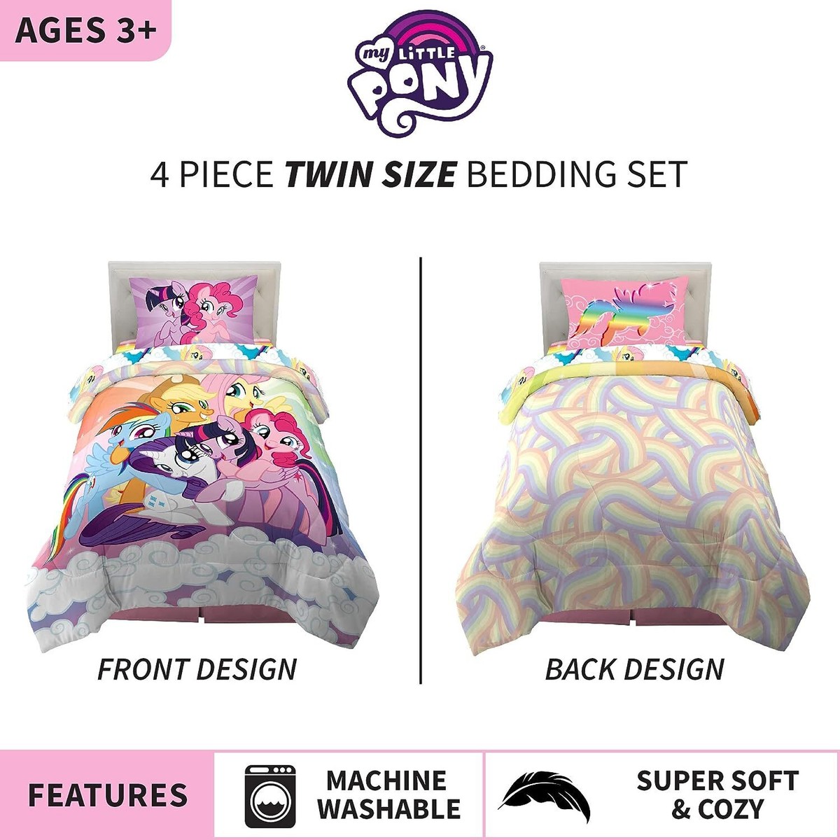 My Little Pony Kids Reversible Bed Set-AB07V5WZKYW5, AB07V4TFG2Q2