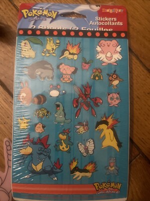 Vintage Pokémon Large Sealed Sticker Sheet Pack Gen2 - Nintendo ...
