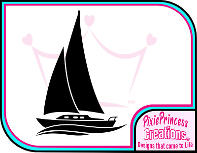 Boot ein Schiff Yacht Aufkleber Vinyl Auto süß Wohnwagen Wand Zimmer Laptop Fensteraufkleber