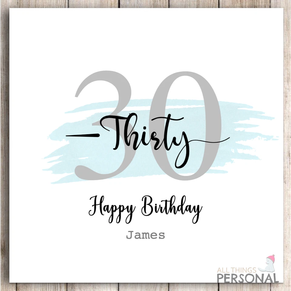 30th Birthday Card Male Personalised for Son Brother Nephew Grandson Mens Boys