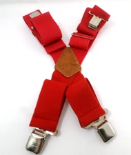 Action Leathercraft Suspenders 4 Clip Style Red 2" Wide