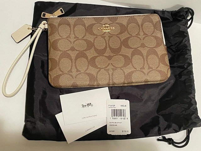 coach f16109 double zip wallet