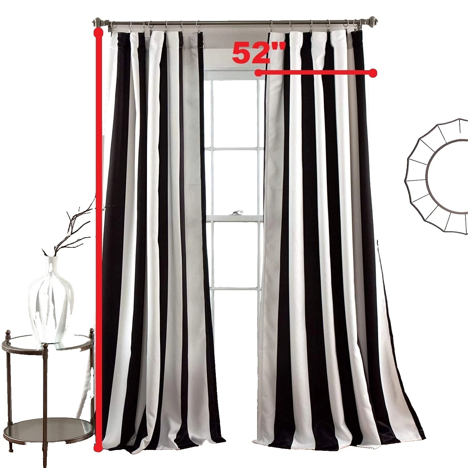 White Black Curtains, Drapes & Valances