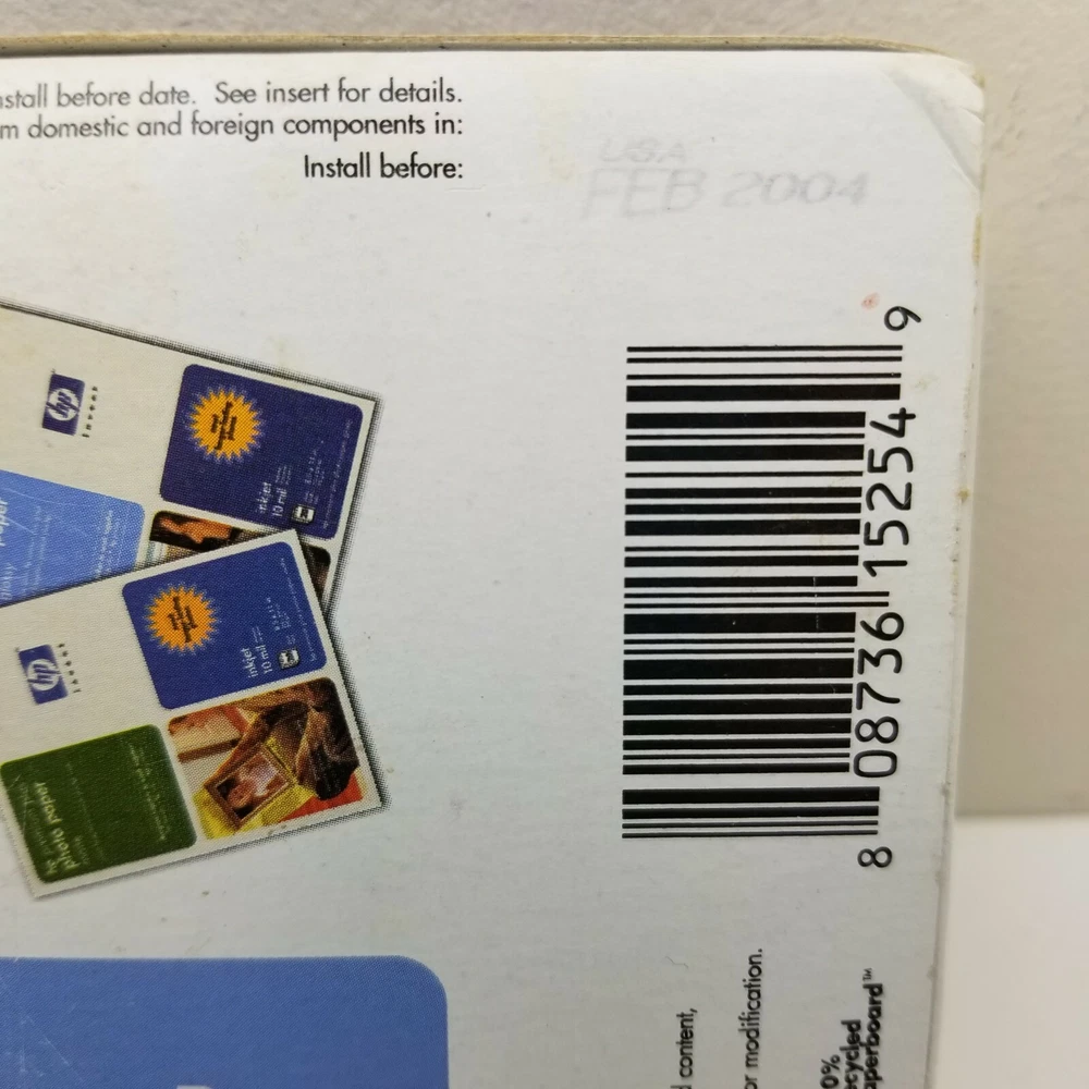 HP 58 Multi Color Photo Printer Ink Cartridge Expired 2004 Sealed Genuine
