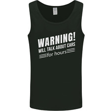 Warning Will Talk About Cars Funny Mens Vest Tank Top