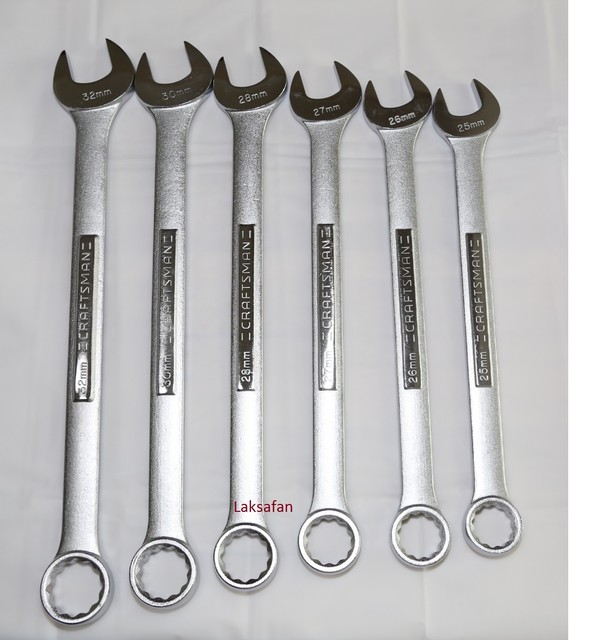 Craftsman 6 pc jumbo huge large combo wrench set metric mm 25 26 27 28 