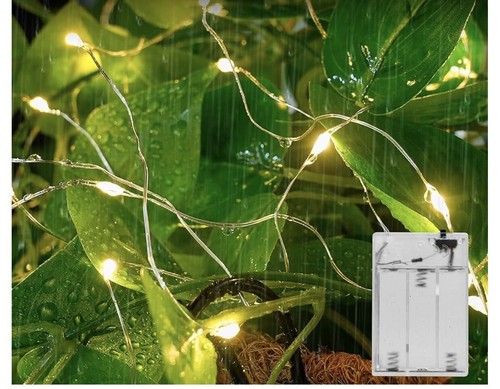 200 LEDs Warm White Room Fairy Lights (Cooper Wire, Battery Operated) 9A - Picture 3 of 5