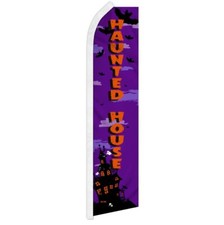 "HAUNTED HOUSE" advertising super flag swooper banner business sign halloween