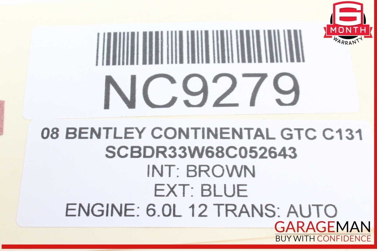 03-14 Bentley Continental GTC Electronic Parking Brake Control Module Unit OEM