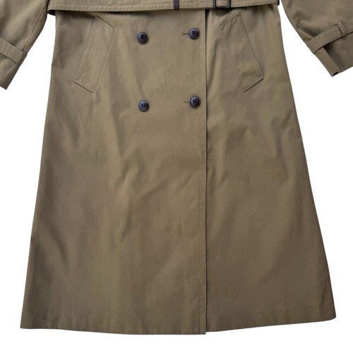 Vintage 60s 70s ETIENNE AIGNER Womens 16 Trench Coat Long Belted Lined Overcoat - Picture 15 of 24
