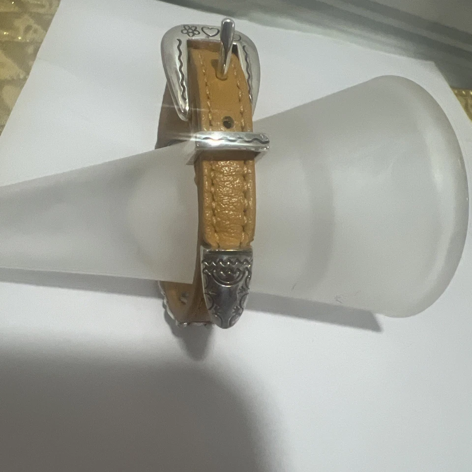 Brazalete Brighton Plateado CUERO ARMONÍA Muñequera Mostaza Bandido Foto 4 de 4