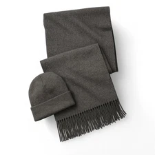 Club Room Men's Beanie Hat & Scarf 2 Piece Gift Set Gray Red Black Plaid Gift