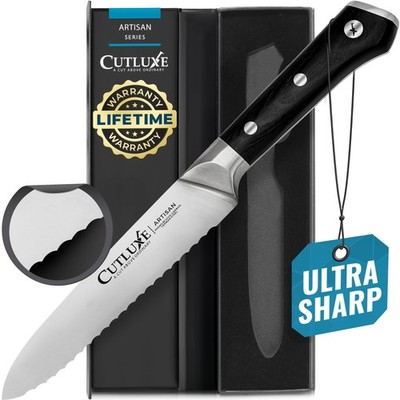 Kitchen Utility Knife Serrated 5'' Ultra Sharp Blade Full Tang Forged High