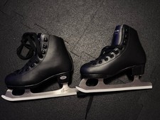 Riedell 100 Opal Youth Figure Ice Skates Black Synthetic Leather Size 13