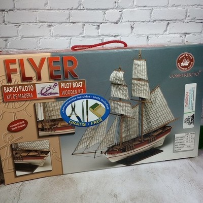 Constructo Flyer Pilot Boat Wooden Ship Model Kit 1:100 Ref 80615 NOS