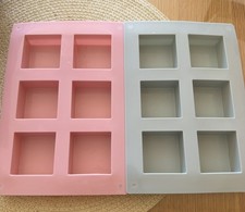 2 x 6 Hohlraum Quadratische Silikonformen Wachs Schmelzen Seife Schokolade Gelee Form