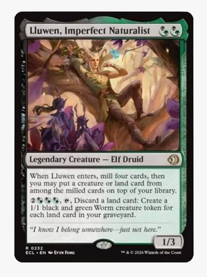 Lluwen Imperfect Naturalist | MTG ECL | Rare Elf Druid Golgari Mill EDH | NM