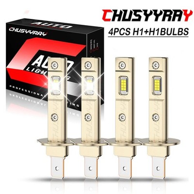2Pair H1 LED Headlight Bulbs Kit High Low Beam 6000K 4000LM Xenon White Lights
