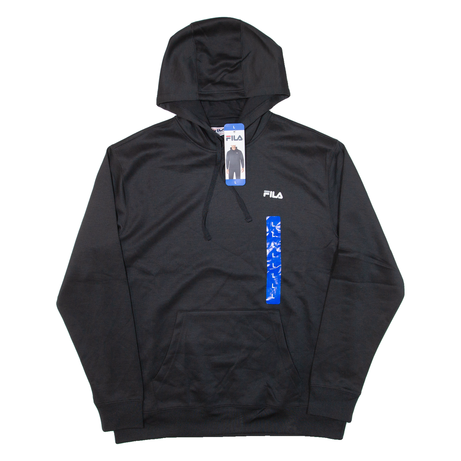 FILA Felpa con cappuccio uomo nera L