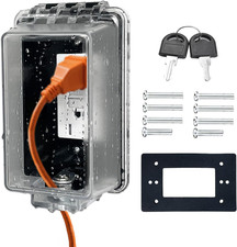 Locking Weatherproof Outlet Cover, Clear In-Use Box Outdoor Plug Lock Box, Chi