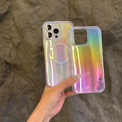 Sparkling Rainbow Diamond MagSafe Case for iPhone 17 16 15 14 13 12 Pro Max