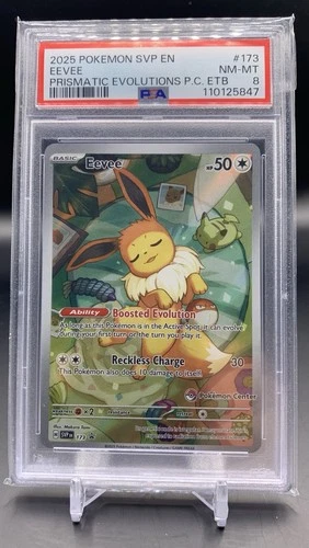 Eevee #173 SVP Prismatic Evolutions PC ETB PSA 8 Stamped