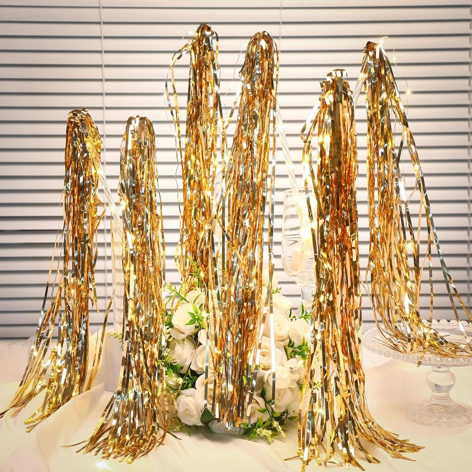 48 Piezas Varitas de Hadas de Boda Iluminadas Lámina LED Oropel Boda Palos Iluminación LED S Foto 3 de 4