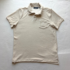 Psycho Bunny Men's Polo Shirt Size 4 Small Short Sleeve Off White Blend Shag