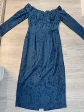 Unique Vintage Jessica McClintock Bridal Women's Dress Size 11/12 Floral Print