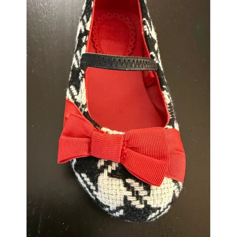 Janie and Jack Pata de gallo Mary Janes Plano Niño Niñas 6 Zapatos sin cordones de vacaciones Foto 3 de 4