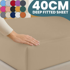 Premium Fitted Sheet 40cm Extra Deep Single Double King Super King Bed Sheets Uk