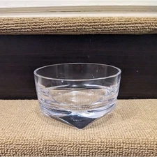 VTG Moser Crystal Bowl Round Modern Geometric 6 Inch Diameter