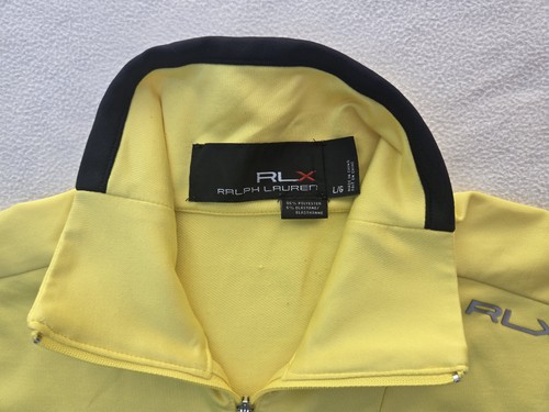 Ralph Lauren RLX Golf Pullover Mens Large Yellow Black Half Zip Athletic Stretch - Picture 4 of 14